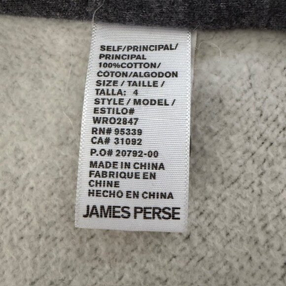 JAMES PERSE Gray Cotton Double Breasted Hooded Peacoat Jacket 4 - Picture 12 of 12